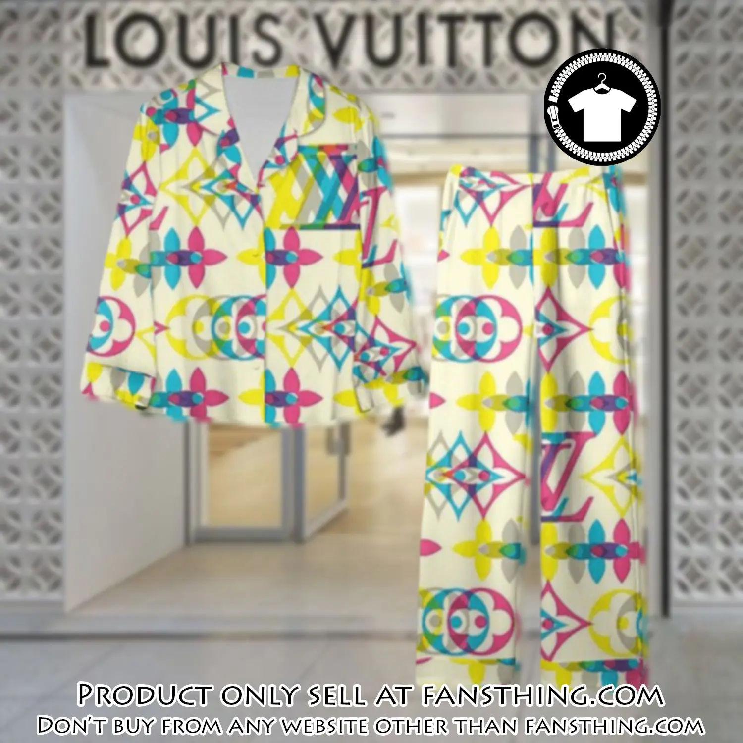 Trending luxury lv satin pajama set pjs1100 fst0718803